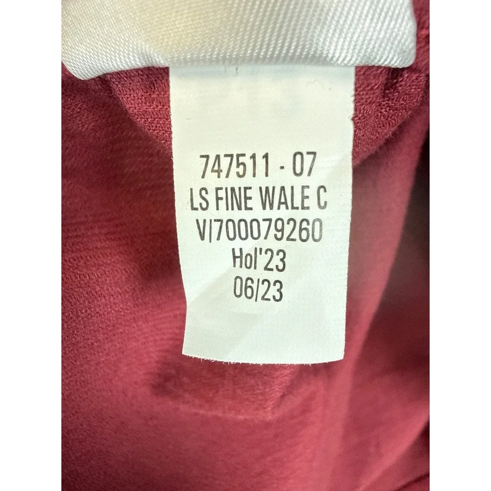 Banana Republic Corduroy Shirt Mens M Burgundy Slim Fit Fine Wale Hipster NWT